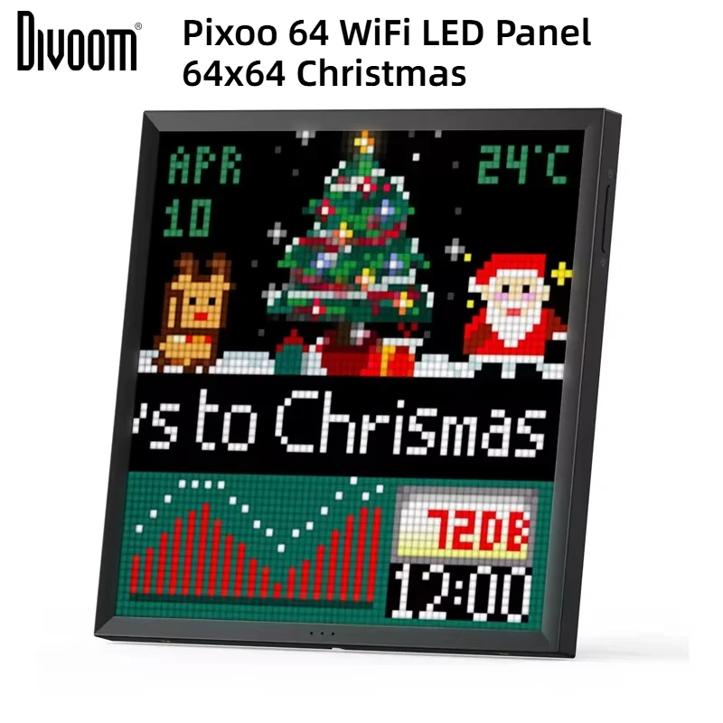 Divoom Pixoo 64 WiFi LED لوحة 64x64 عيد الميلاد غرفة الألعاب الديكور بكسل الفن عرض واي فاي سحابة الإطار الرقمي APP التحكم #1