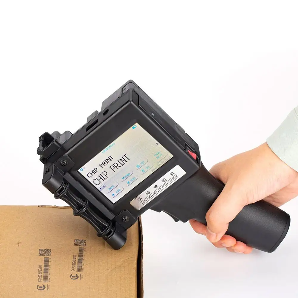 Handheld Inkjet Printer Date Batch QR Code Mark Portable Expired Automatic Pipe  For Plastic Metal Wood Glass