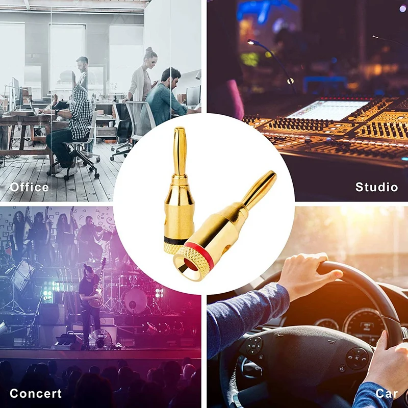 A003 20 زوجًا من سدادات الموز - نوع المسمار المفتوح لسلك مكبر الصوت والمسرح المنزلي ولوحات الحائط والمزيد