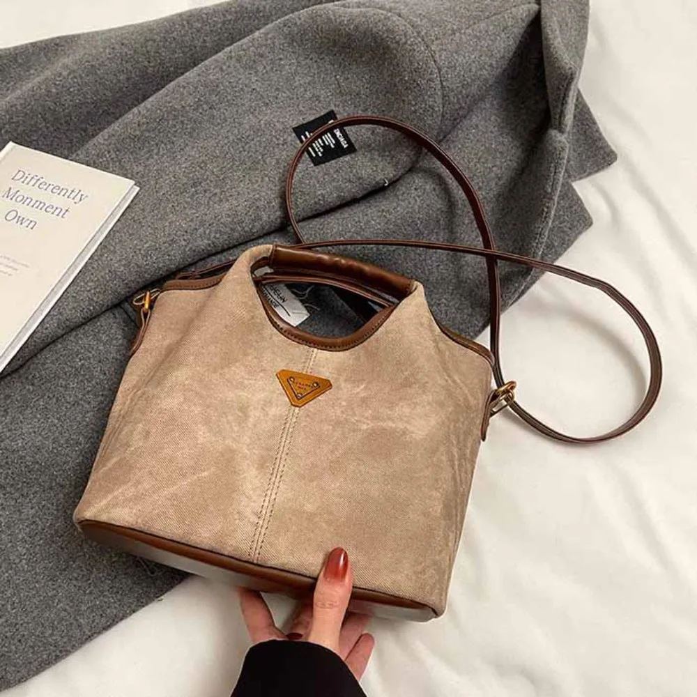 

Винтажная большая сумка из искусственной кожи, сумка через плечо с подвеской, маленькая сумка-корзина, маленькая треугольная брендовая женская сумка на плечо для девочек