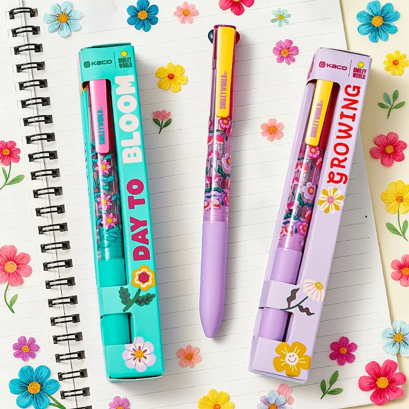 KACO SMILEYWORLD Multi-Function Pen Ballpoint Pen/Mechanical Pencil 3 in 1 School Supplies 0.5mm Back To School Stationery Gift