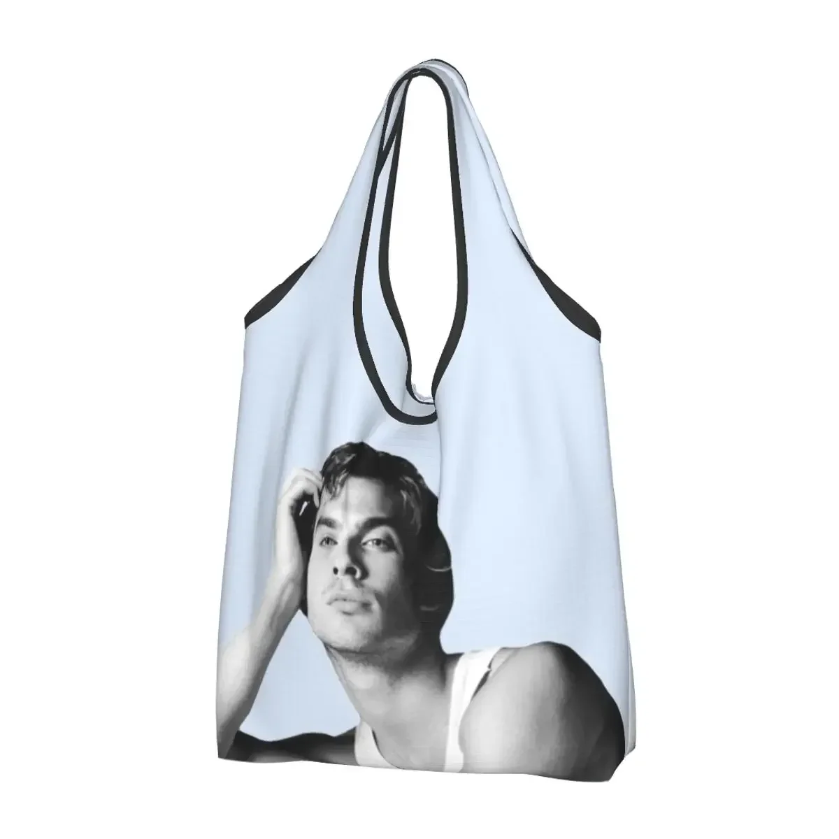 Ian Somerhalder Shopping Bag Reusable Grocery Eco Bags Large Capacity Recycling Bags Washable Handbag