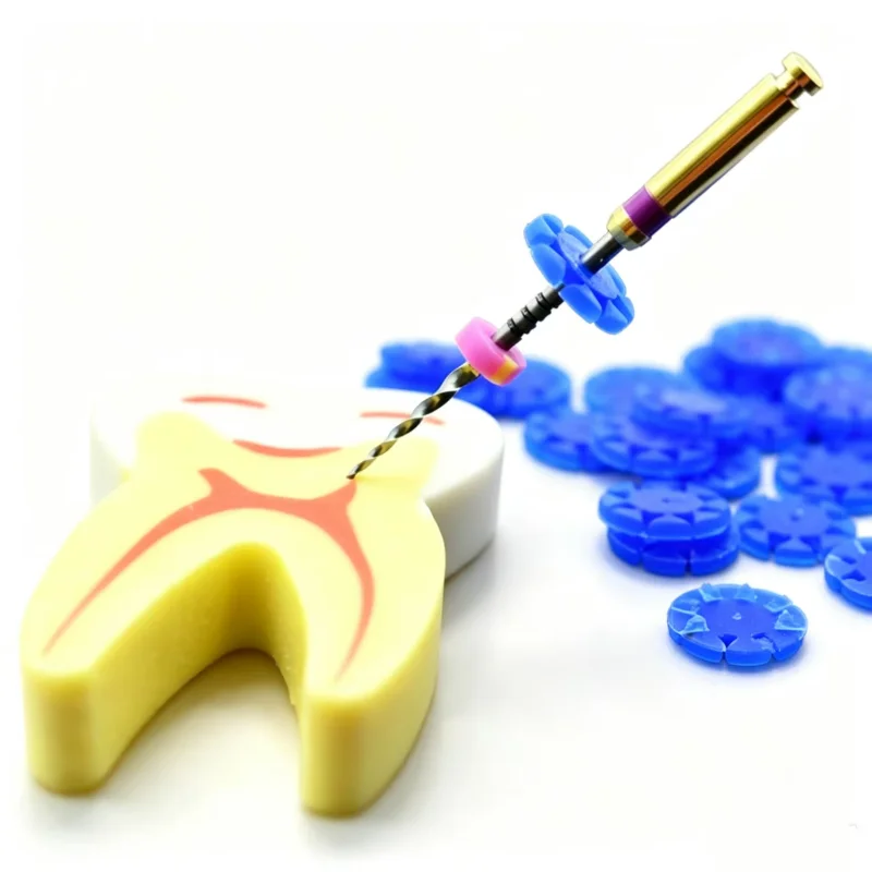 100 Pcs Dental Root Canal File Enlarged Needle Counting Ring 8 Flap High Temperature Resistant Counting Piece Positioning Ring