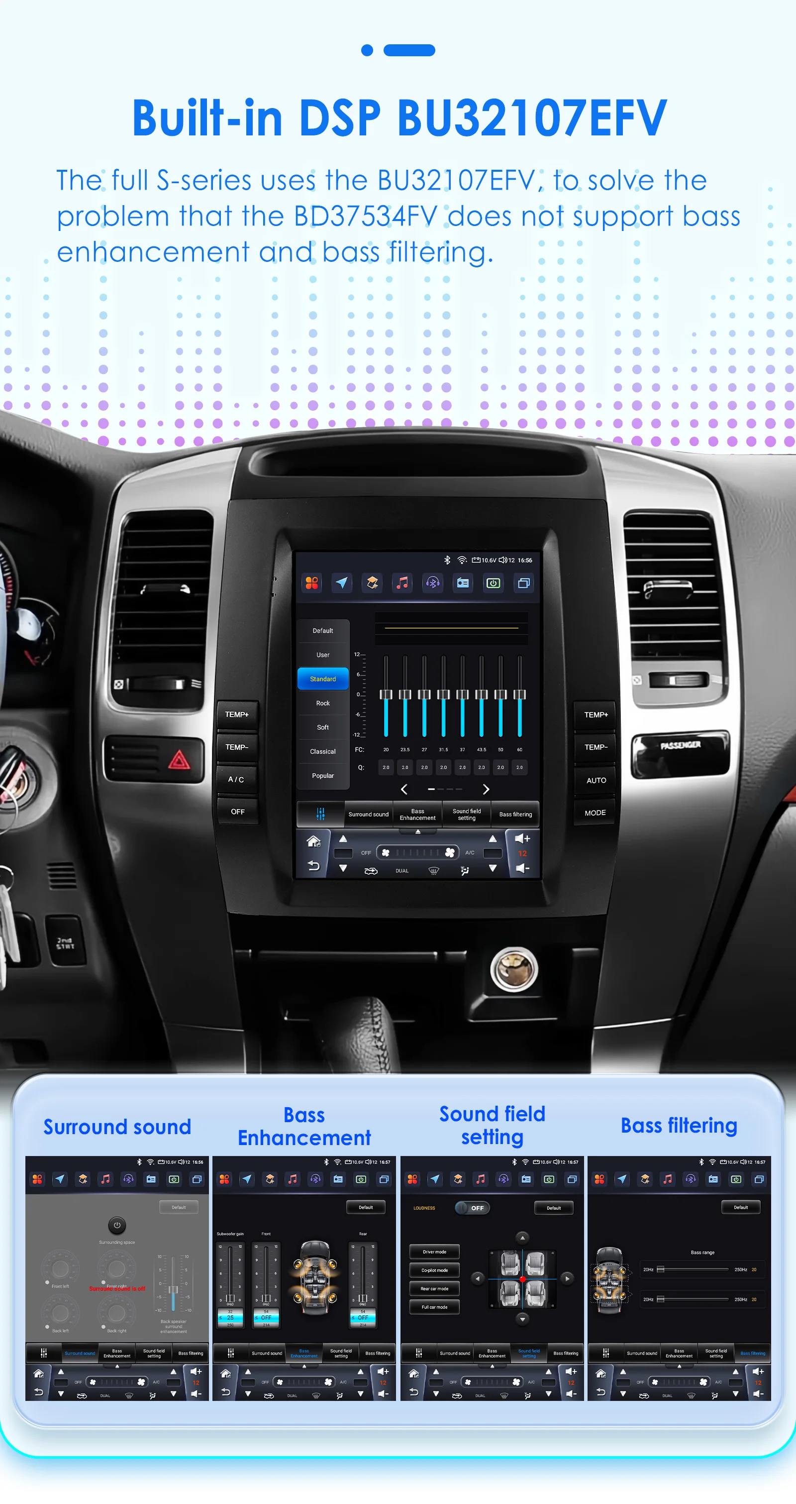 9,7" 2DIN Carplay Android Autoradio für Toyota Land Cruiser Prado 120 Lexus GX470 2002-2009 Multimedia 360° Kamera Intelligenter Bildschirm 7862 RDS DSP 4G Wifi BT Haupteinheit – Detail 11