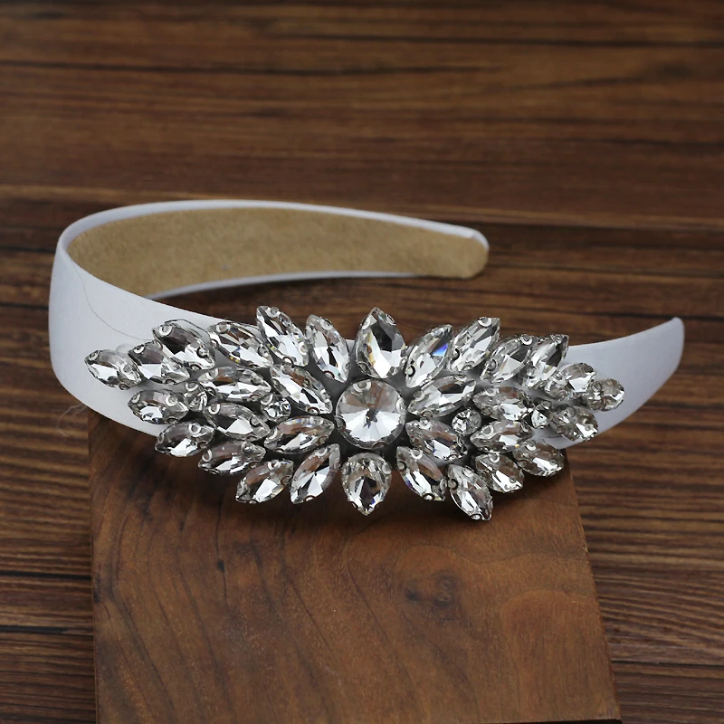 Shiny Silver Color Crystal Hairband Simple Rhinestone Headband For Women Girls Birthday Hair Jewelry