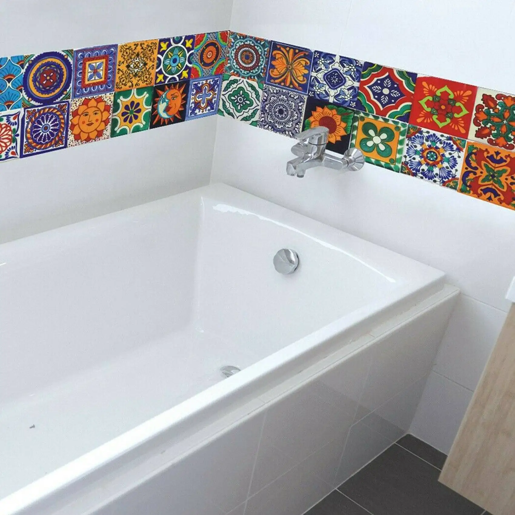 Y51A-72PCS Self Adhesive Mosaic Brick Tile 3D Sticker Kitchen Bathroom Wall Stickers -10X10cm
