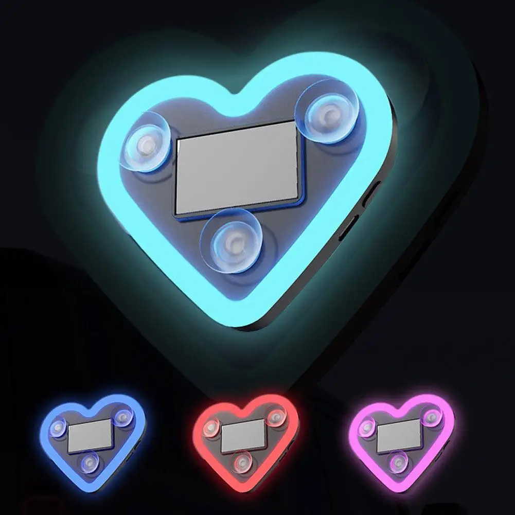 انبعاث الطاقة الشمسية الحلو القلب مصباح لتهيئة الجو الأسلاك الحرة لسيارة مثلث نافذة المحرك الداخلي الديكور تعديل النيون M1F5 #5