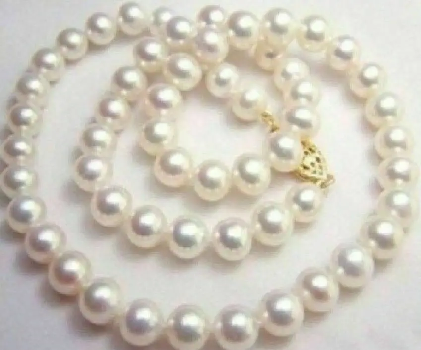 

AAA 9-10mm South Sea Perfect Round White Pearl Necklace 18" 14k Gold Buckle