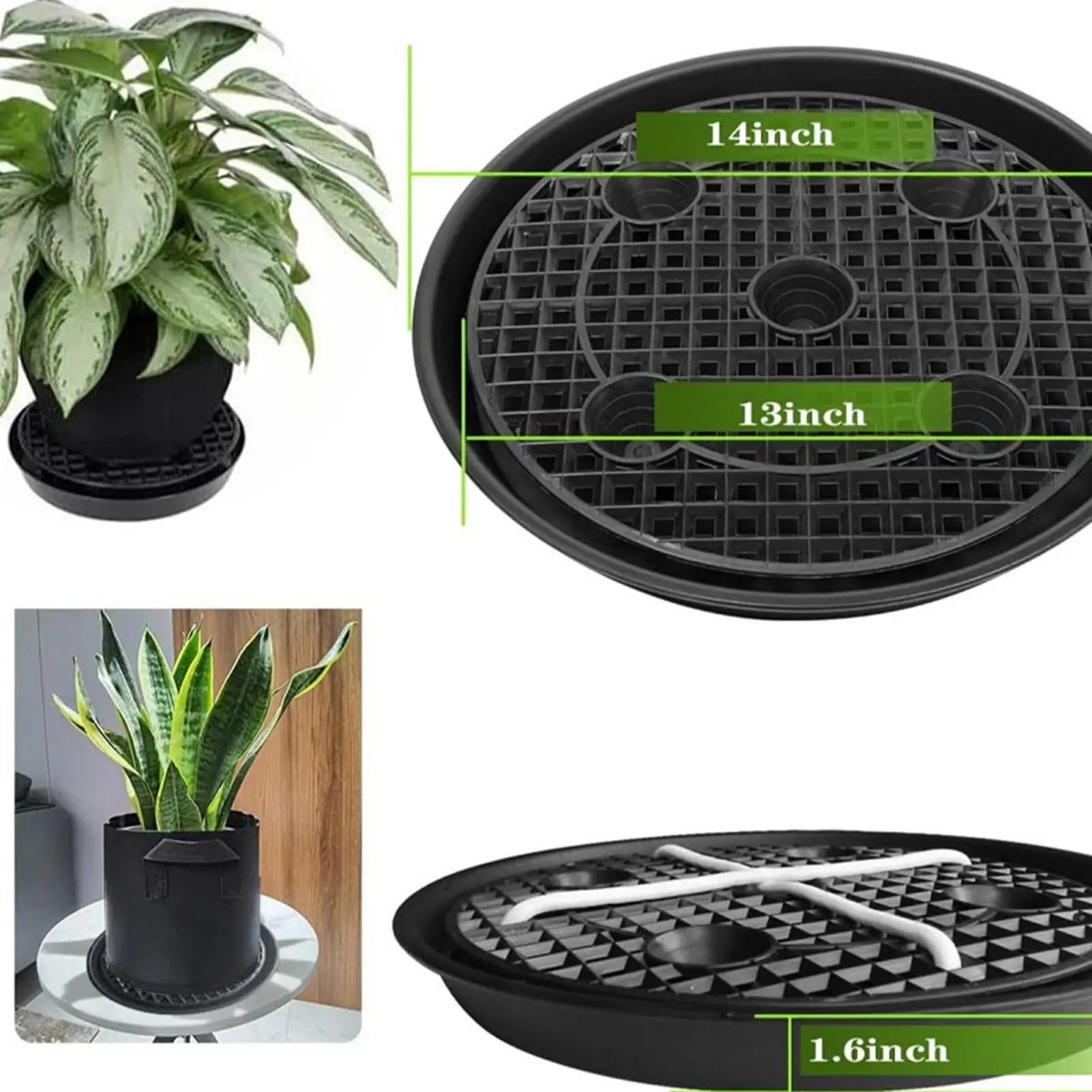 

Planter Water Tray Auto Drip Saucers For Fabric Pot Spillproof Fabric Planter Watering Saucers For Indoors Outdoors Balcony