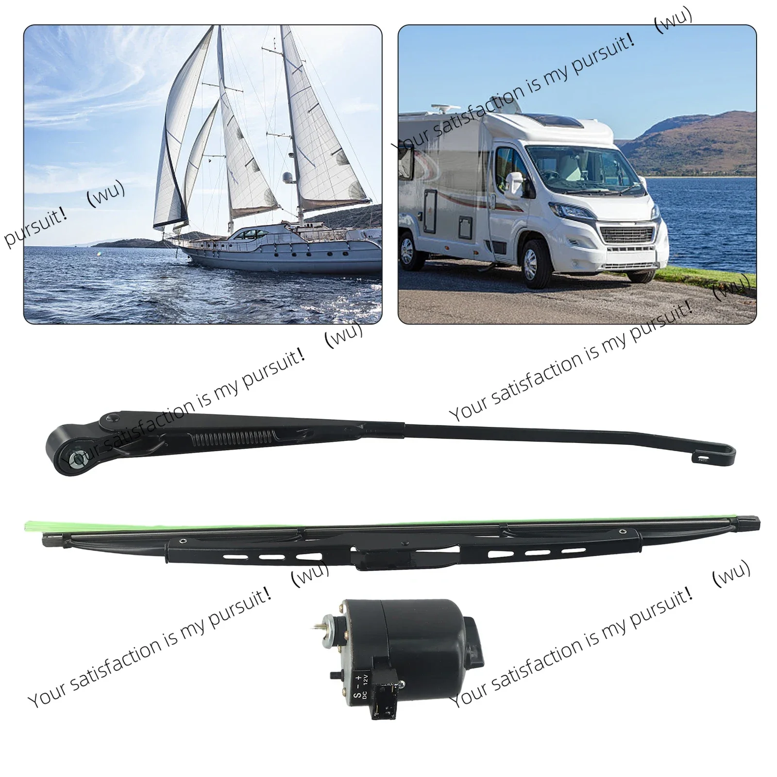 1set 12V  WindsHield Wiper Motor 105° Blade Wiper For Tractor Boat RV For Tractor Boat RV Auto Accessories
