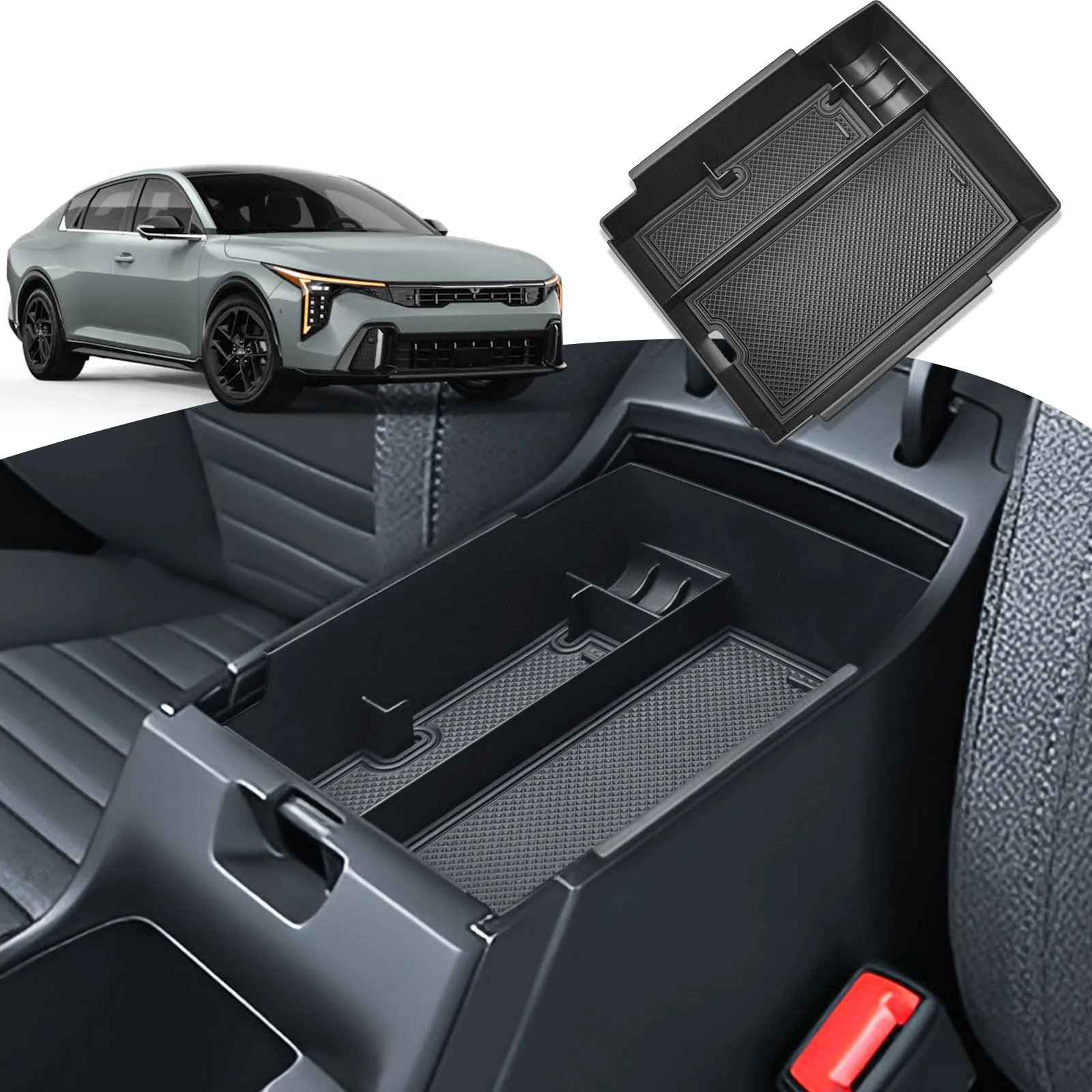 Armrest Storage Box Tray for Kia K4 2025 Center Console Organizer Interior Coin Phone Holder Center Console Storage Accessories