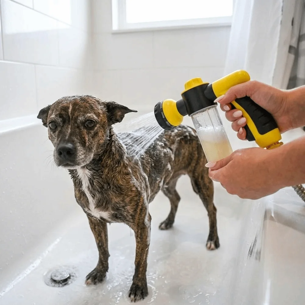 Picture 3: Leak Proof High-pressure Pet Bath Sprayer Portable Detachable Cleaning Sprayer Handheld Multi-jet Bath Nozzle Set Pet Bathing