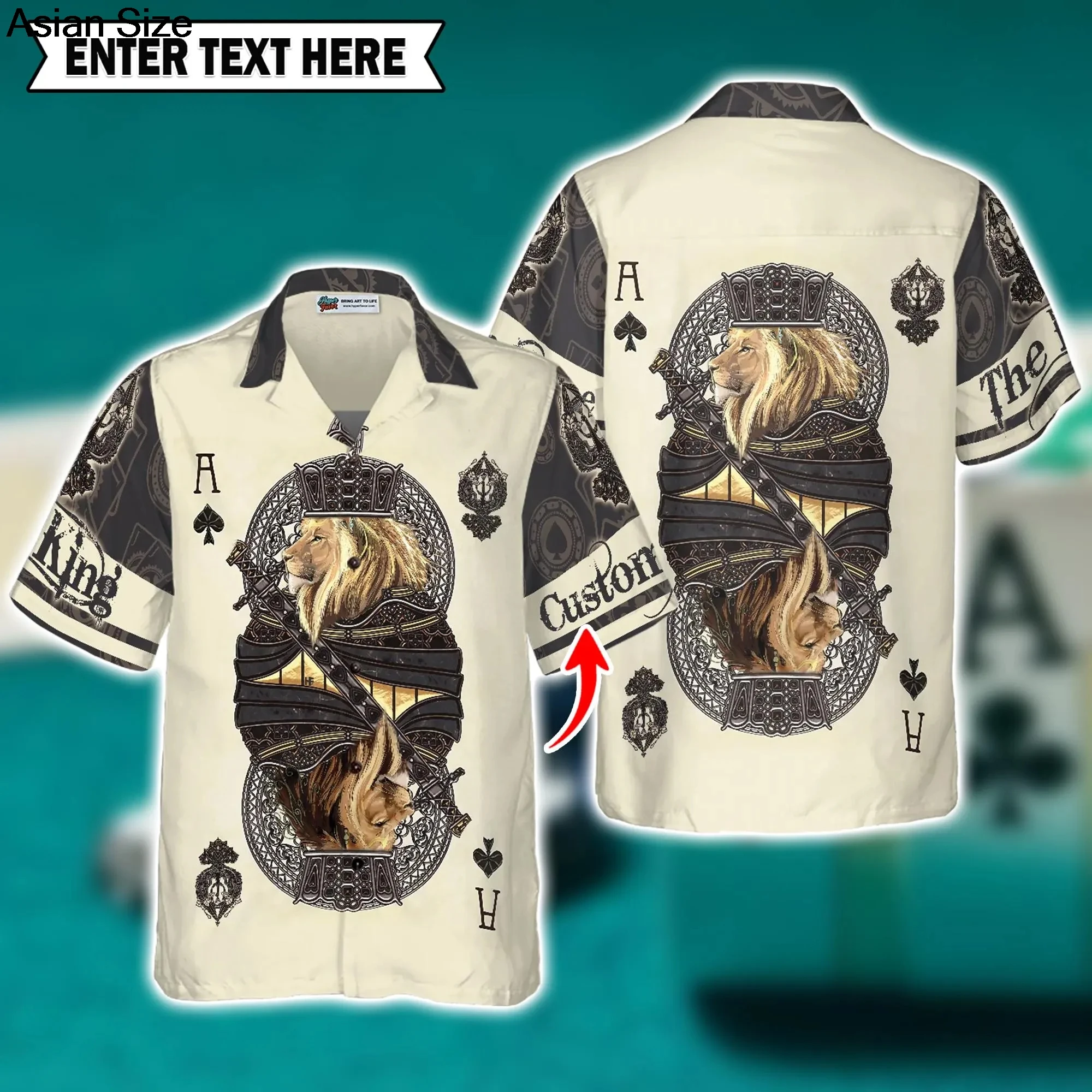 Poker Hawaiian Shirts Gambling Shirt Blackjack Short-sleeve Button