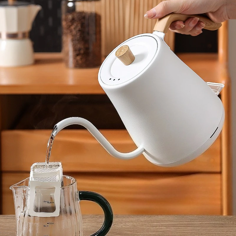 Gooseneck Electric Kettle 304 Stainless Steel 90° Precision Pour Dry Burn Protection for Coffee Tea Home Office Daily 드립 전기포트