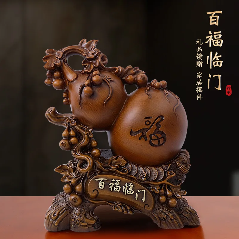 

Chinese style creative gourd sculpture decoration, living room foyer wine cabinet, home decoration, elderly birthday gift