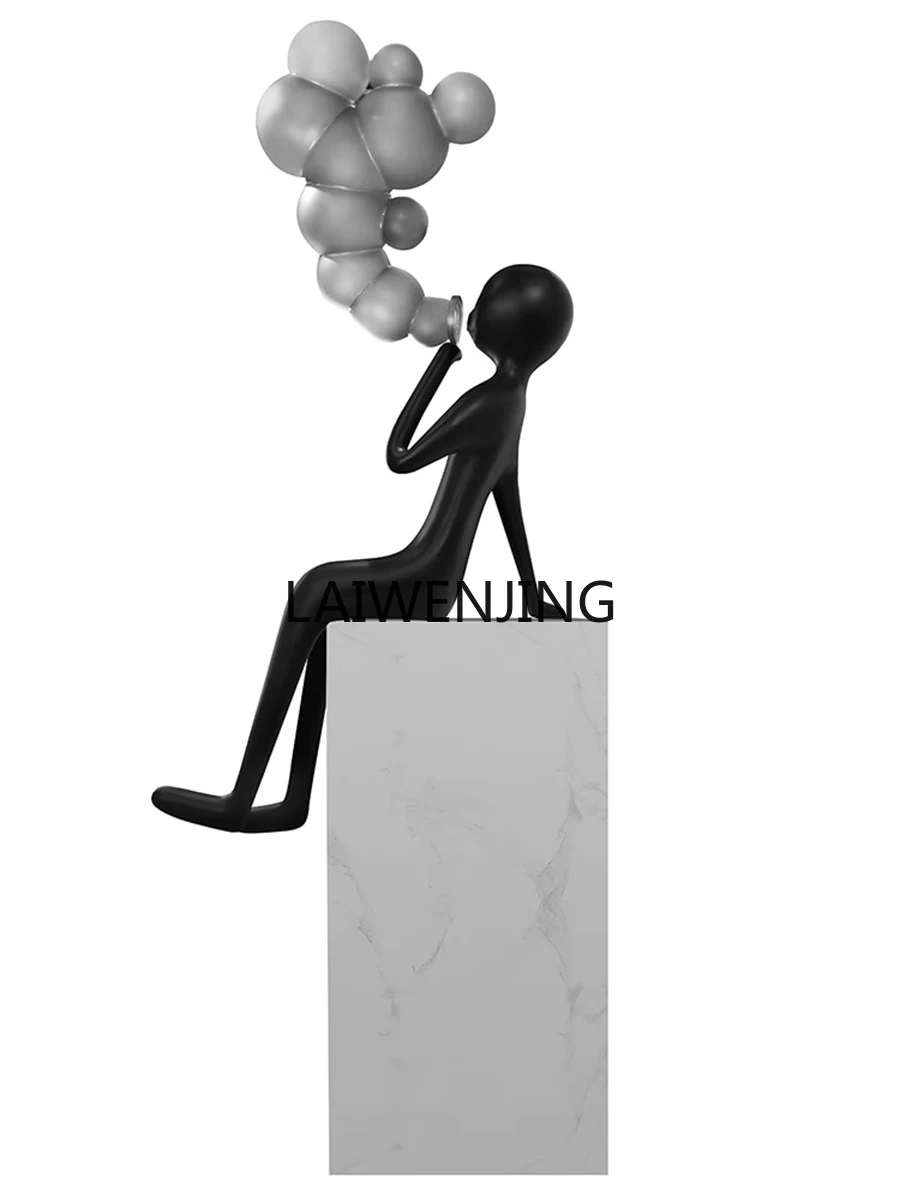 LYN living room entrance abstract floor figure blowing bubble sculpture ornament soft decoration art