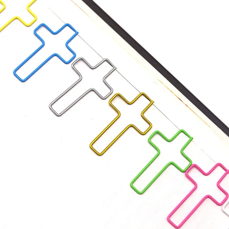 50 Pcs Crosses Paper Clips Office Clips Paperclips Bookmarks Planner Clips