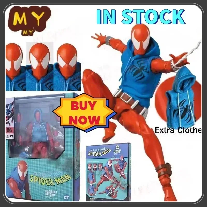 New  Scarlet Spider Action Figure Mafex 186 Ben Reily Figures Comic Ver SpiderMan Anime Collection Ko Figure Model Toy Gift