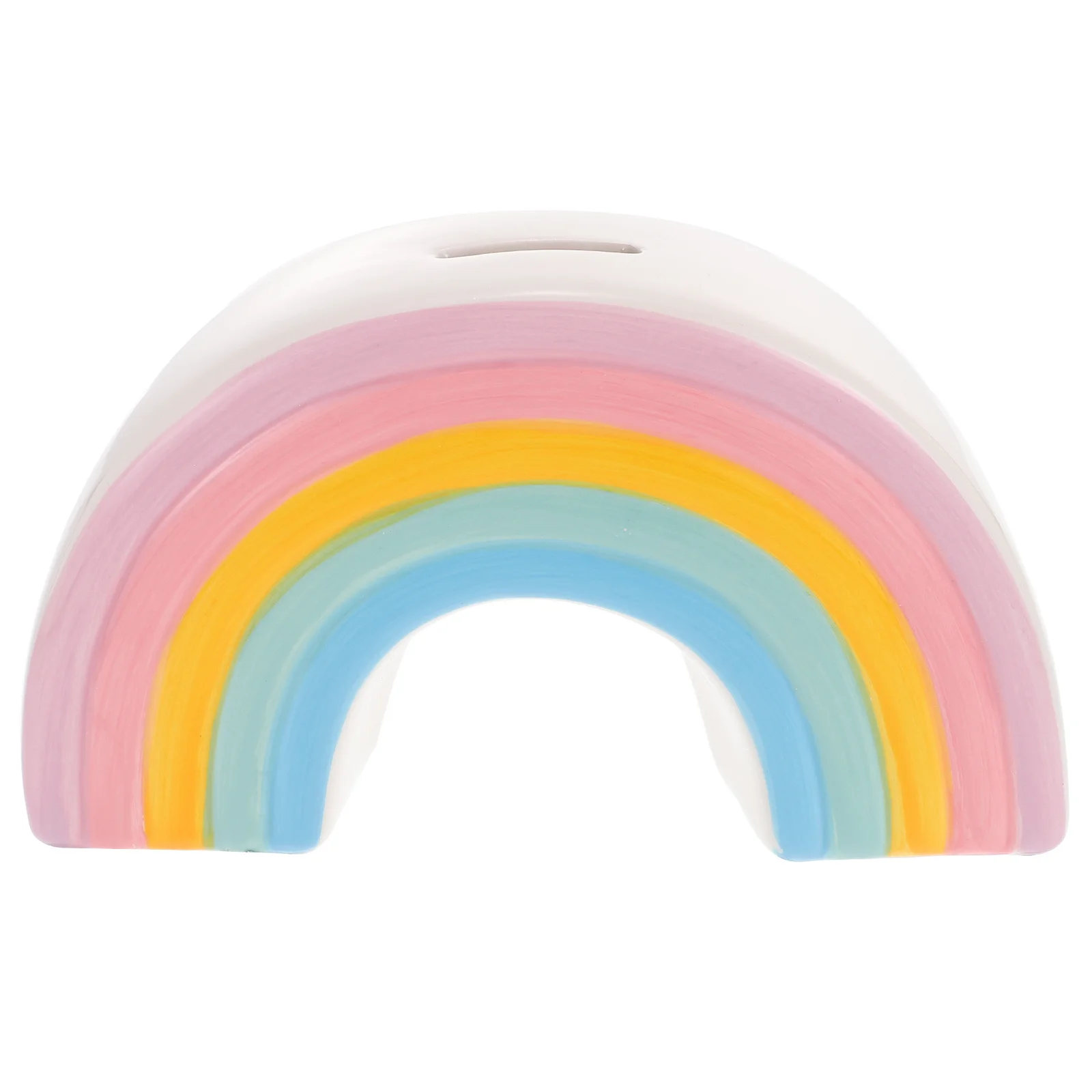 Rainbow Shape Saving Pot Ceramic Coin Bank Adorable Money Box Safe for Kids Exquisite Gift Safe for Kids Ceramic Saving Pot