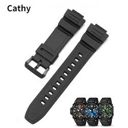 Rubber Watch Strap for Casio MCW 100h 110h W-S220 HDD-S100 Waterproof Sweat-Proof Male Replacement Watch Band Accessories