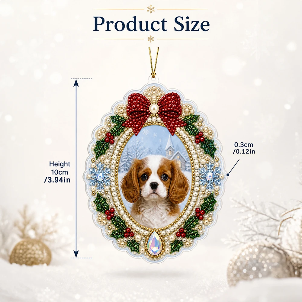 Custom Photo Christmas DIY 3D Pearl Painting kit, Gift for Pet Lovers, Friends, Tree, Home Decor,Holiday Party,Keepsake Souvenir