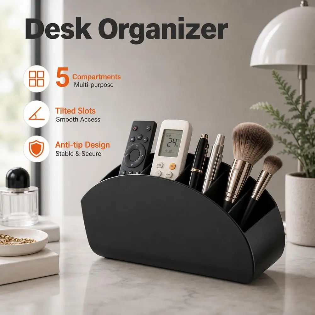 1pc Control Holder - Remote Caddy Tray Organizer for TV, Media Players, Pens,  Space-Saving Desktop & Bedside Table Organizer