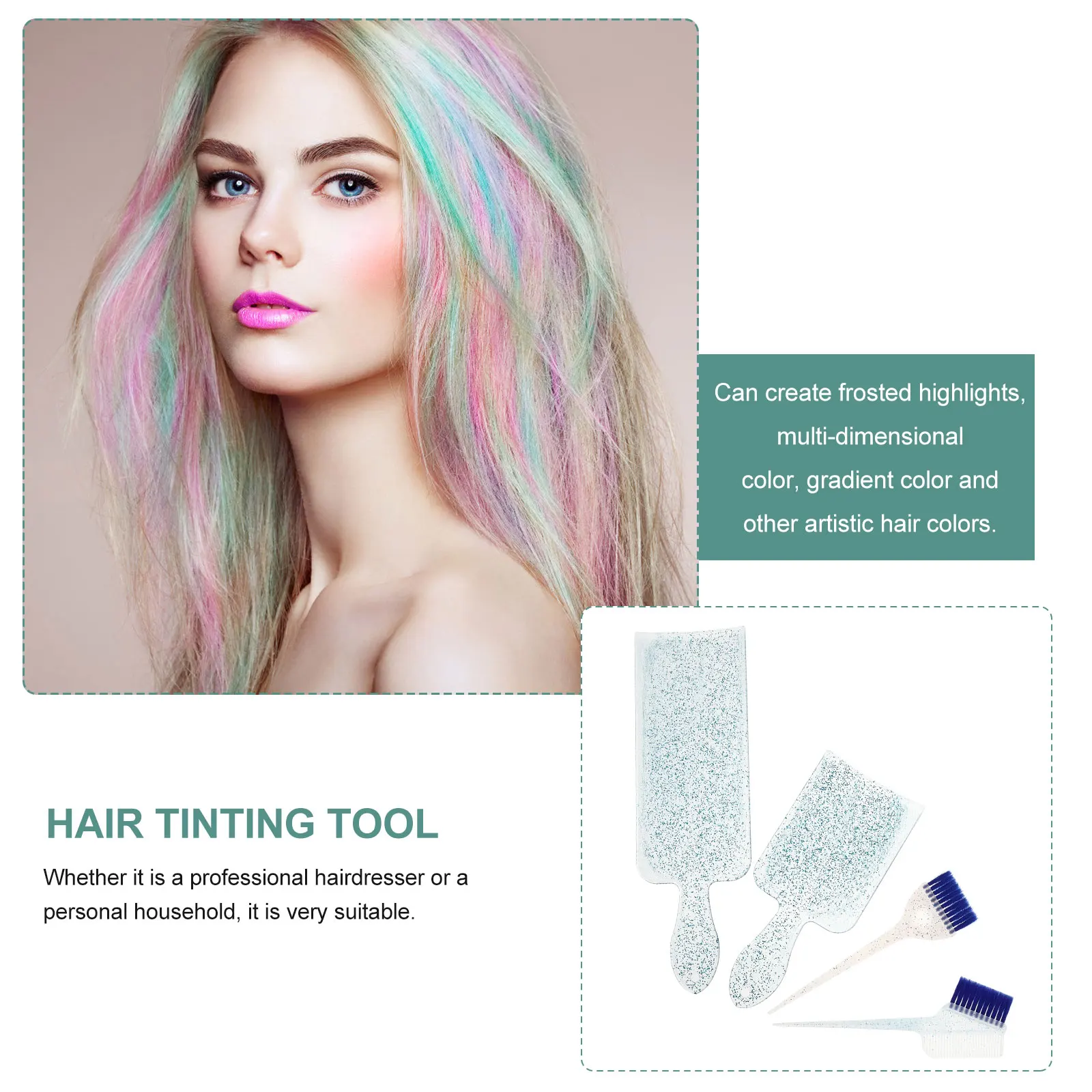 

Hair Dyeing Board Coloring Applicator Highlighting Tools Oil Treatment ABS Nylon Slope Design Fast Hair Shovel