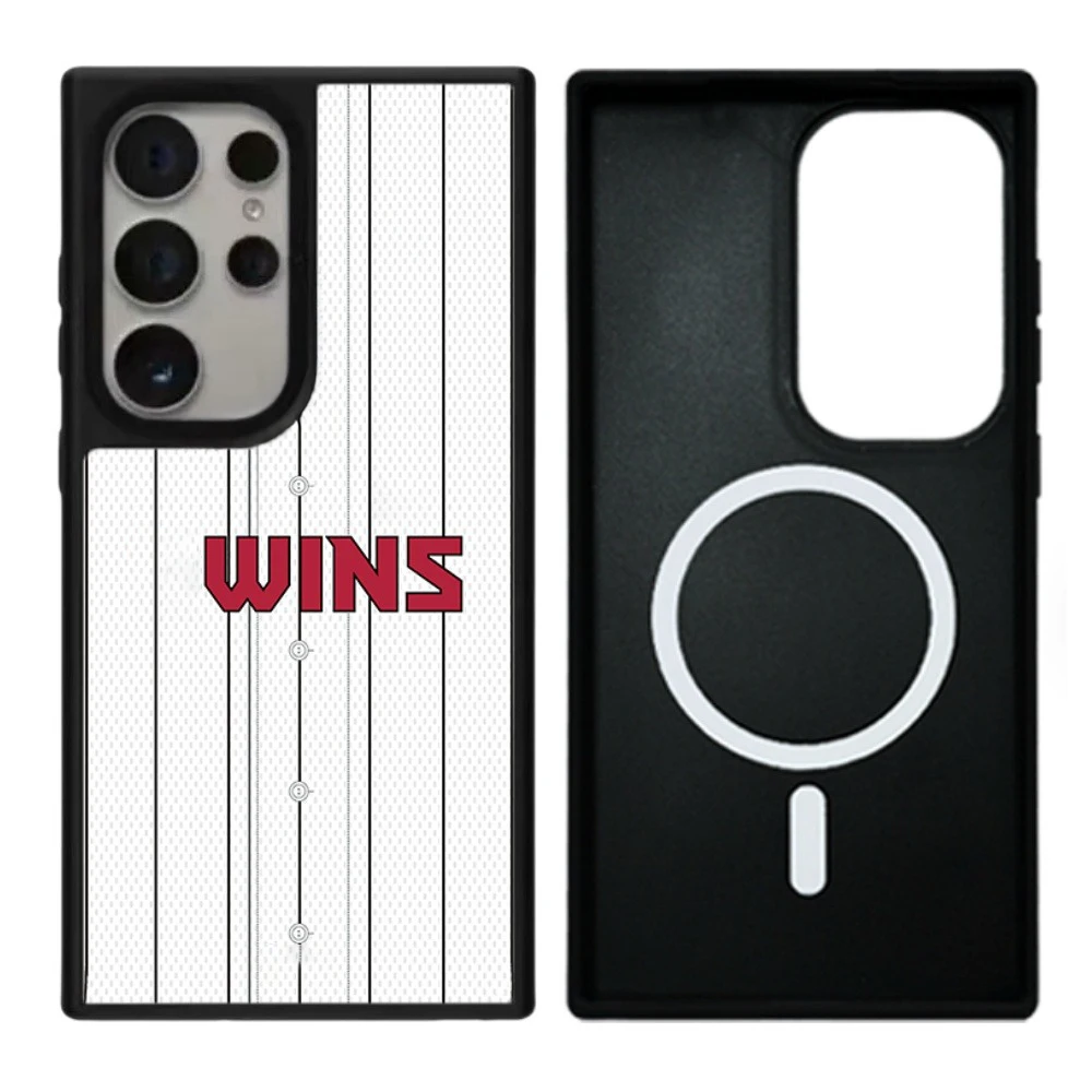 حافظة سطحية مرآة بأحرف مطبوعة بالبيسبول لهاتف Galaxy S23 S24 S25 Ultra Plus S25U S25+ Shell مع MagSafe