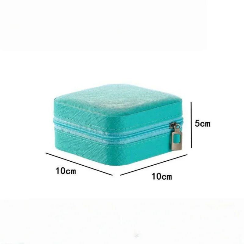 1PC Compact Square Jewelry Storage Box - Durable Fabric Mini Organizer in Assorted Colors for Earrings, Necklaces, Rings | Perfe