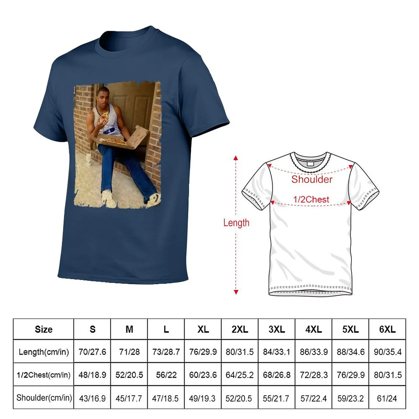 تشارلز باركلي-أكل البيتزا تي شيرت أساسي تي شيرت رجل تي شيرت فاخر القطن التي شيرت 100% تي شيرت #5