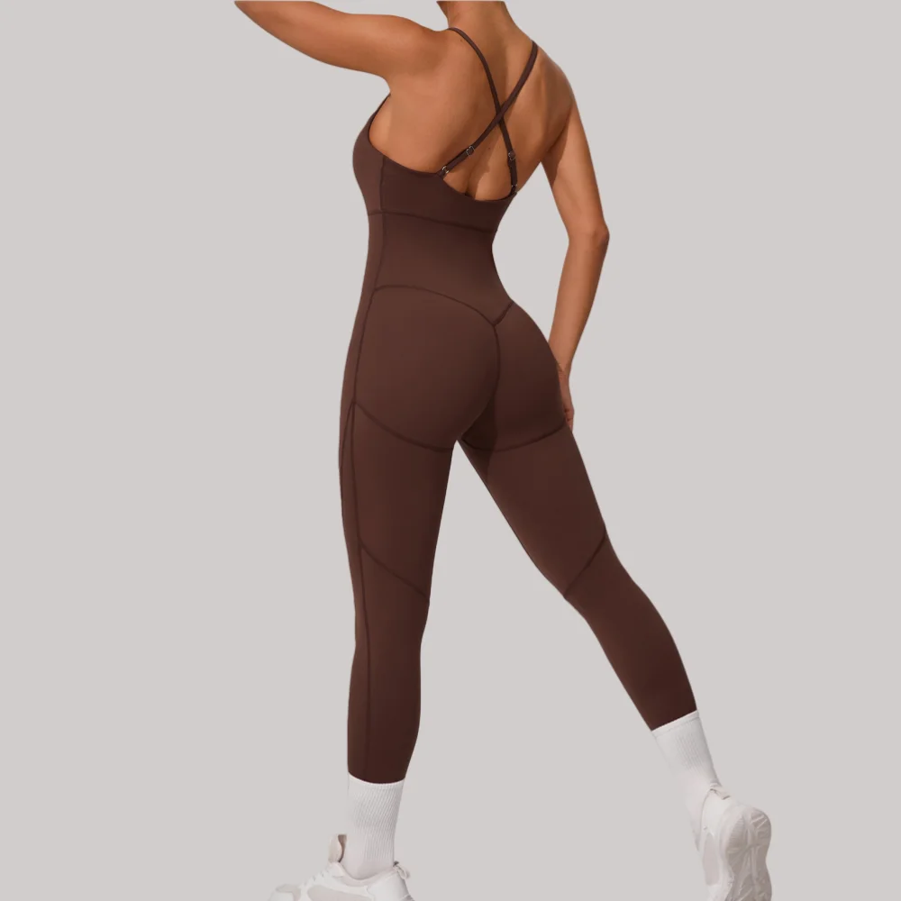 

Sexy Fitness Jumpsuit Women Cross Adjustable Sports Playsuit Running One Piece Yoga Suit Leggings Backless Sportswear Rompers