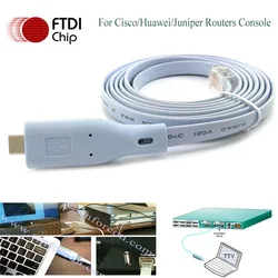 6FT FTDI USB C RS232 to RJ45 Console Cable for Cisco Routers Huawei Putty Hypertrm Cfg Kabel for Mac Laptops PC