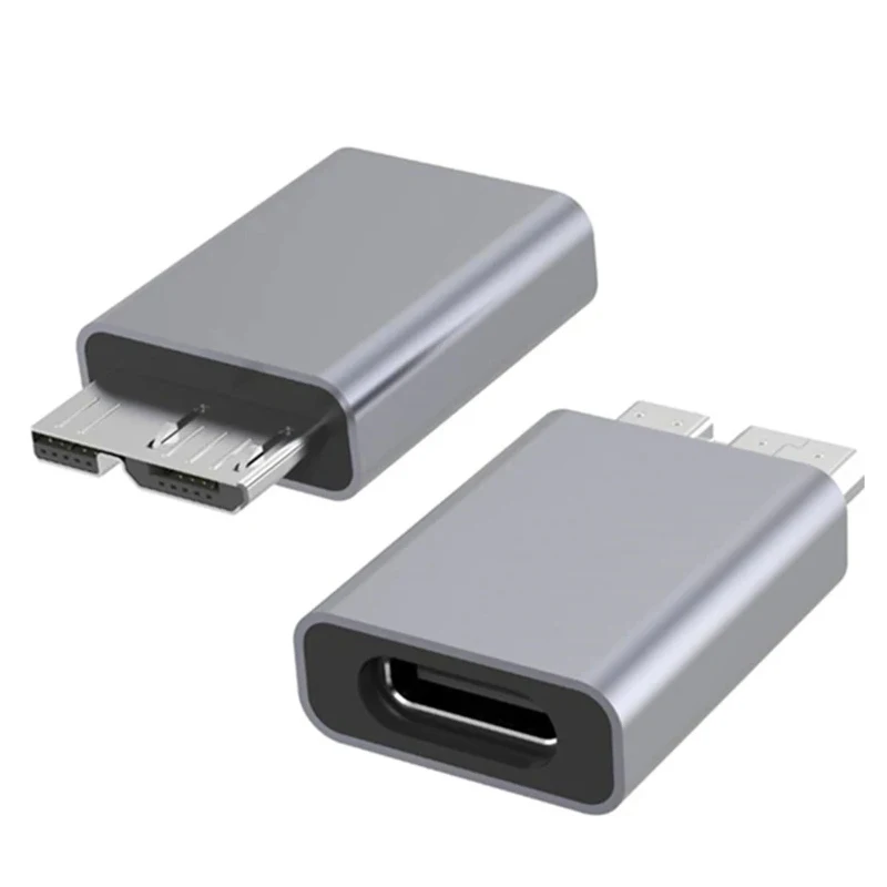 Micro B 3.0 Stecker auf Typ C Buchse Konverter Hochgeschwindigkeits-Datensynchronisierungsadapter für MacBook Laptop HDD SSD BOX Festplatte Verlängerungsstecker