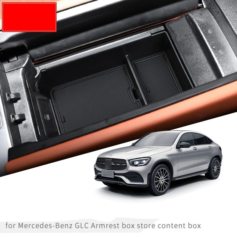 

Для Mercedes-Benz GLC 2023 2024 2025, центральная консоль автомобиля, подлокотник, ящик для хранения, органайзер, чехол, лоток, аксессуары для интерьера