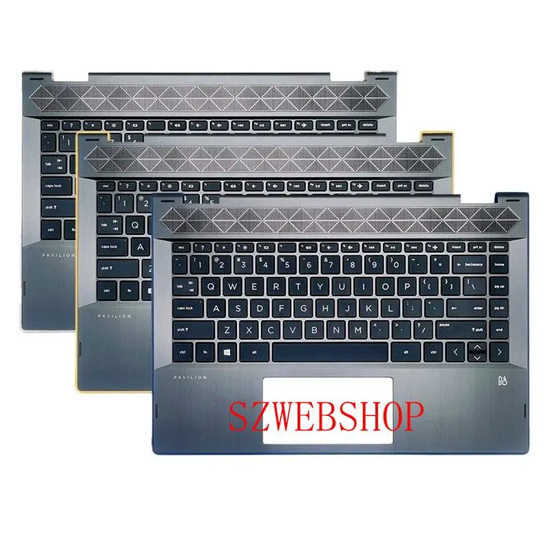 

New Laptop US Keyboard For HP Pavilion X360 14 14-CD TPN-W131 Palmrest Cover Case Black