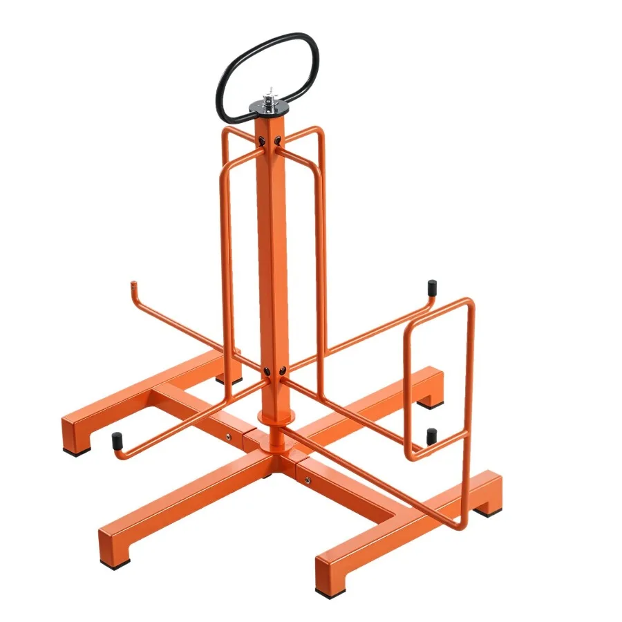 Cable Dispenser Floor or Stud Mounted Wire Spool Rack Portable Metal Handle Anti-Slip for Wiring Transport Swivel Eyelet Electr
