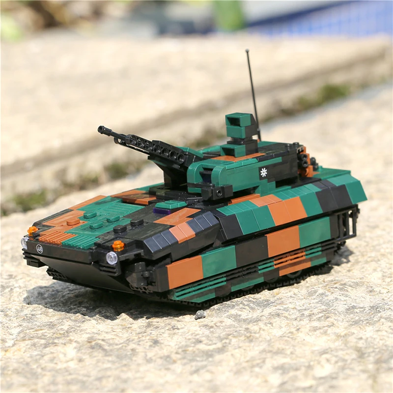 Military ww2 Cannon Assault Armored Vehicle Battle Tank Car Truck Army Weapon Building Blocks Sets Model Boys Toys for Kids Gift