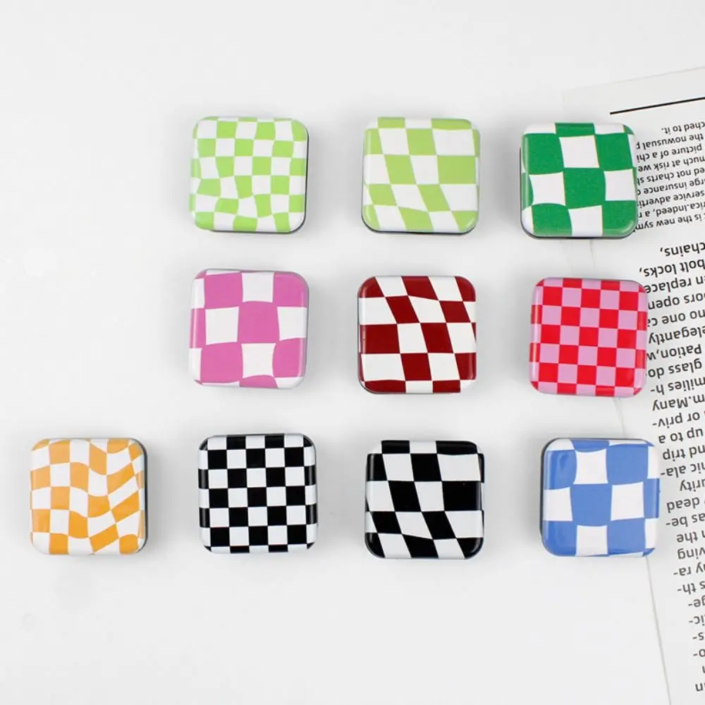 Phone Bracket Cellphone Finger Grip Personalized Compact Mirror Phone Stand Holder Makeup Mirror Plaid Mirror Cosmetic Mirror