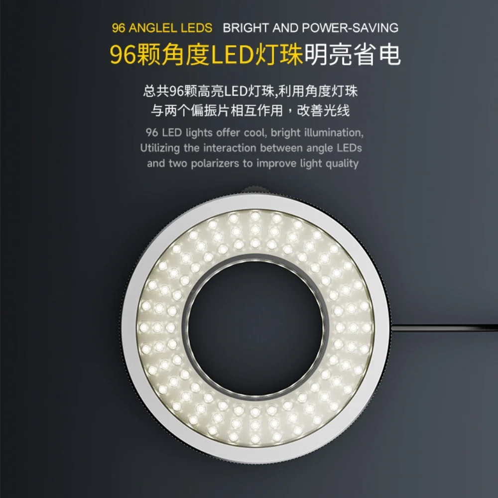 IFixes IL37 Microscope Polarized LED Ring Light Lamp Anti Glare Illuminators Source Eliminating Reflections