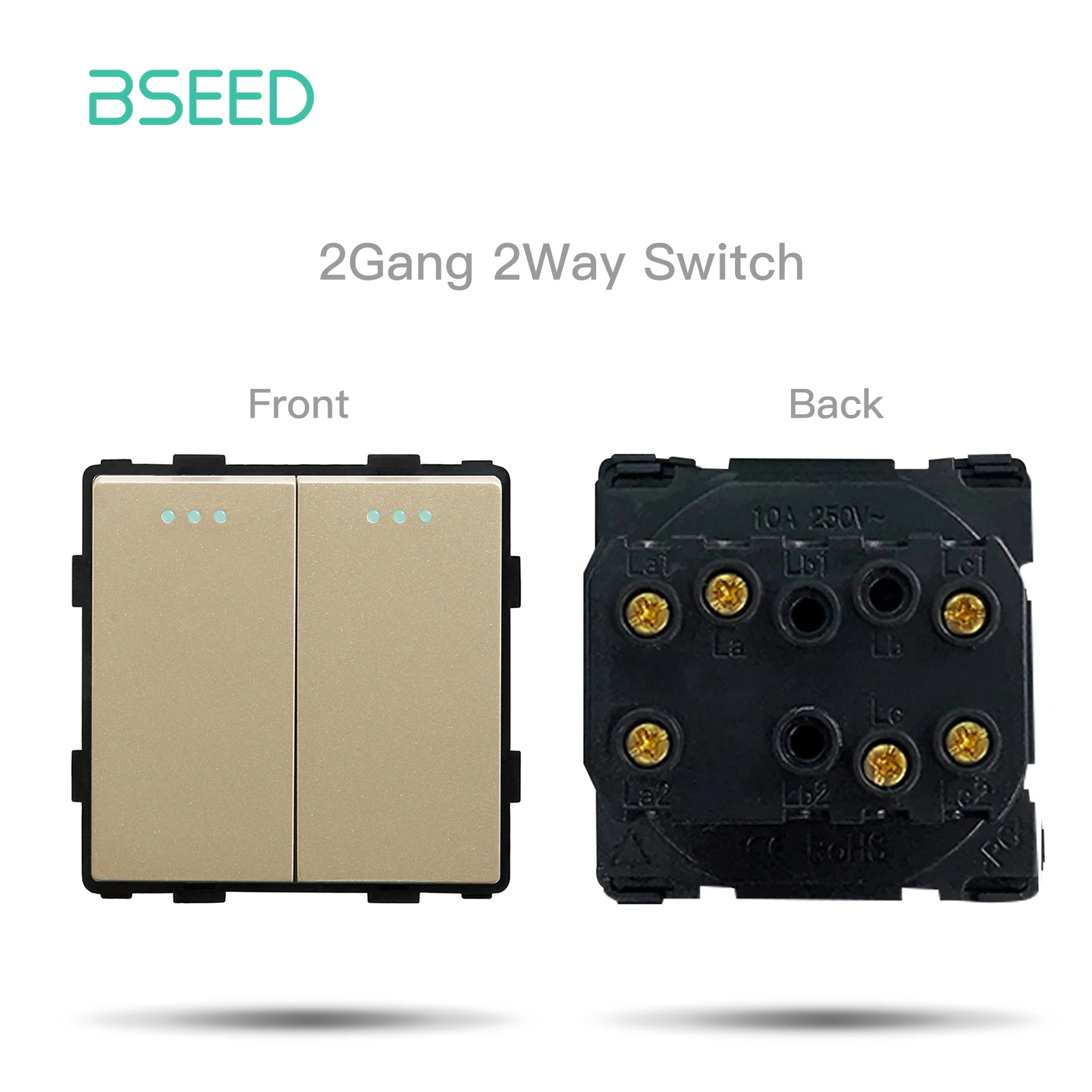 Zaad Mechanische Knop Schakelaar 1/2/3Gang 1/2way Usb Type-C Lading Poort Stopcontact Diy Functie Deel Kunststof Frame Alleen