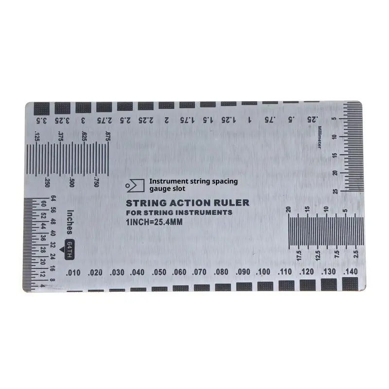 Stainless Steel String Ruler String Action Gauge Ruler Guitar Bass Instrument Repair Tool For Luthiers For Guitar Ukulele Bass