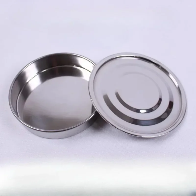 1pc Lab Stainless Steel Standard Test Sieve Bottom and Lid Dia 20cm Round Test Mesh Tray