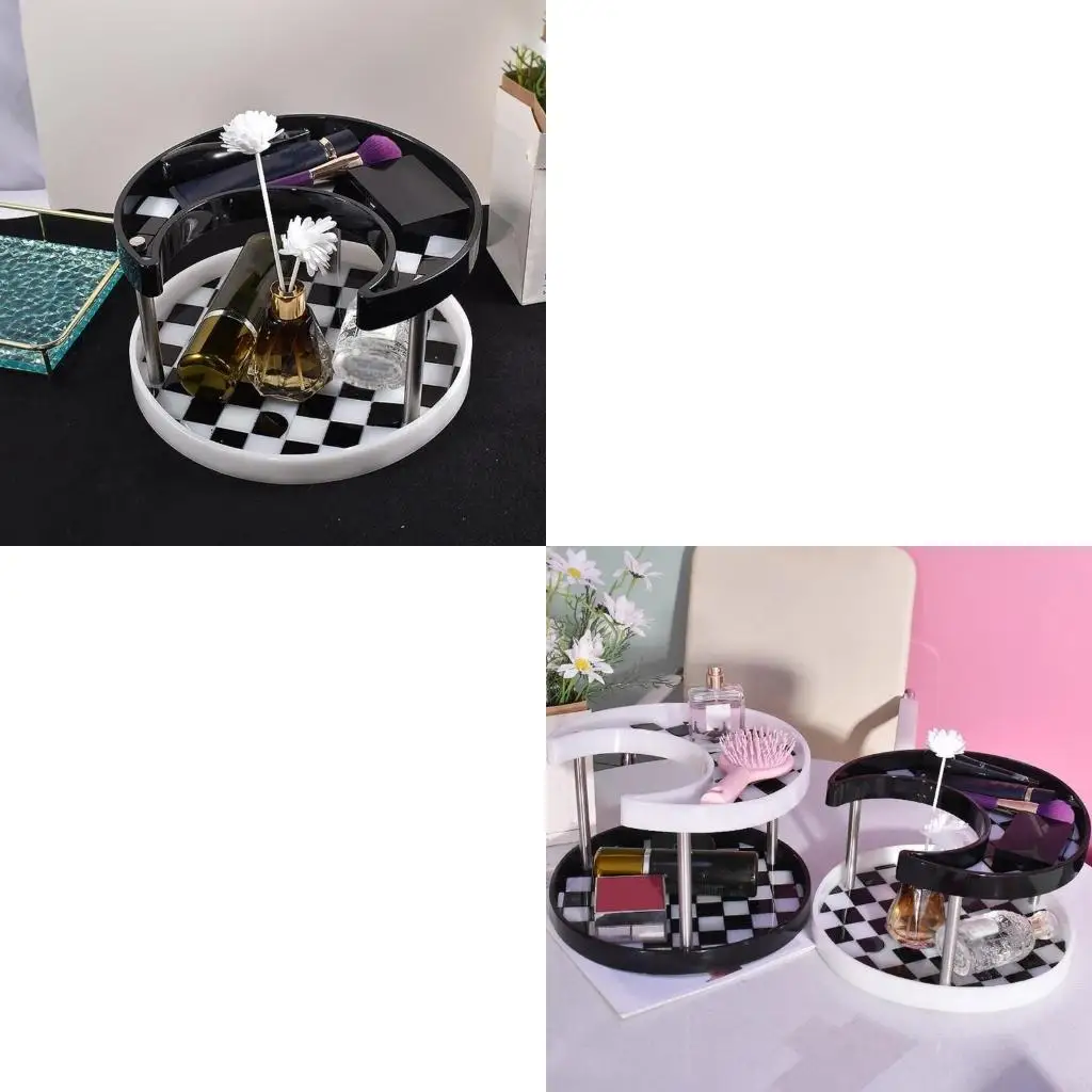 Moon Resin Mold DIY Tray Silicone Resin Mold Round Epoxy Resin Casting Mold for Double Layer Storage Box Making