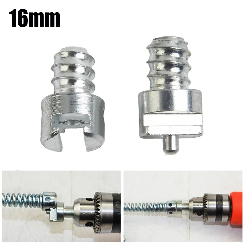 2pcs 16mm Electric Drill Pipe Dredge Spring Cleaner Adapter Male And Female Connecting Rod Cleaner Machine Head Connector