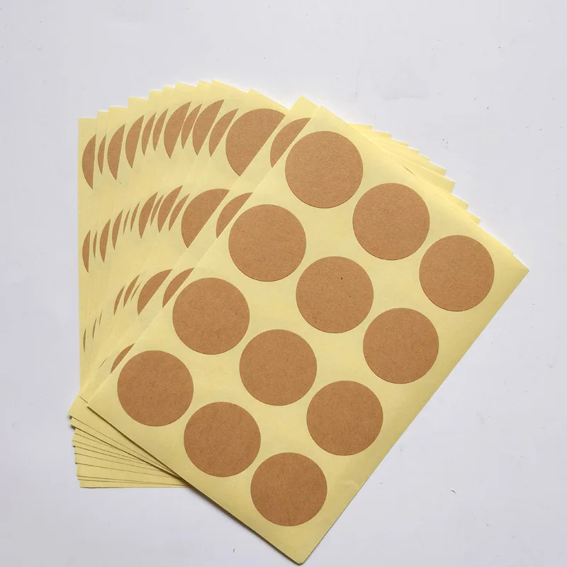 120pcs 30mm DIAMETER ROUND Shape BLANK Kraft Paper Sticker FOR HAND MADE CRAFTS