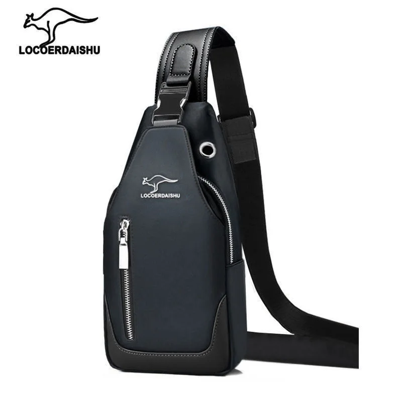 2024 New Charging Small Backpack Men\'s Casual Hanging Bag Trend Chest Bag Oxford Cloth Shoulder Crossbody Bag