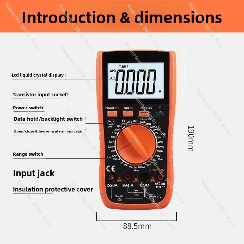 Victory Digital Multimeter Set – VC9801A, High-Precision VC9807A, Digital VC9806, Universal Multimeter VC9808
