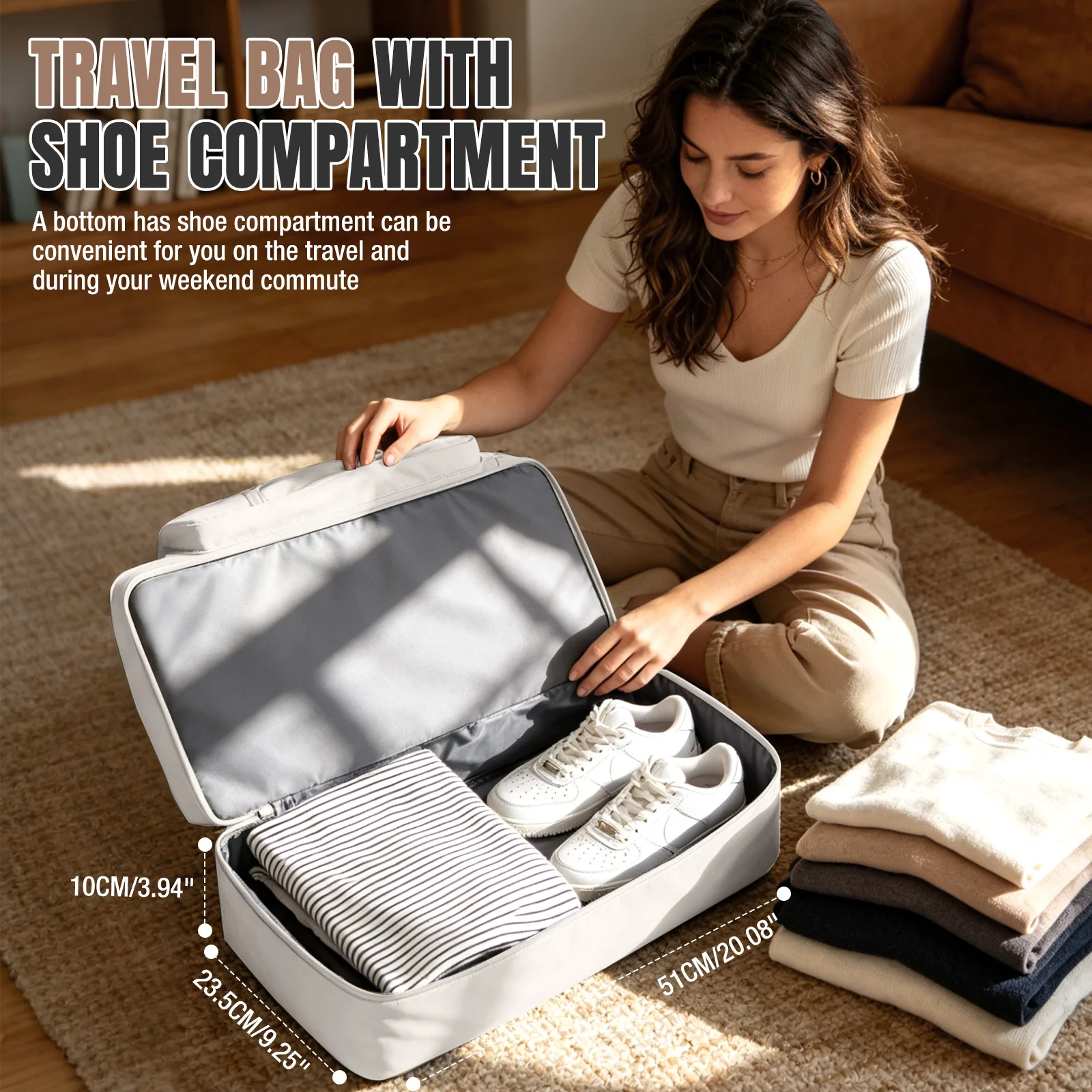 Personal Item Travel Bags for Women Camping Essentials Weekender Bags for Women， Carry-on Bag Luxury Travel Totes and Duffels view 5