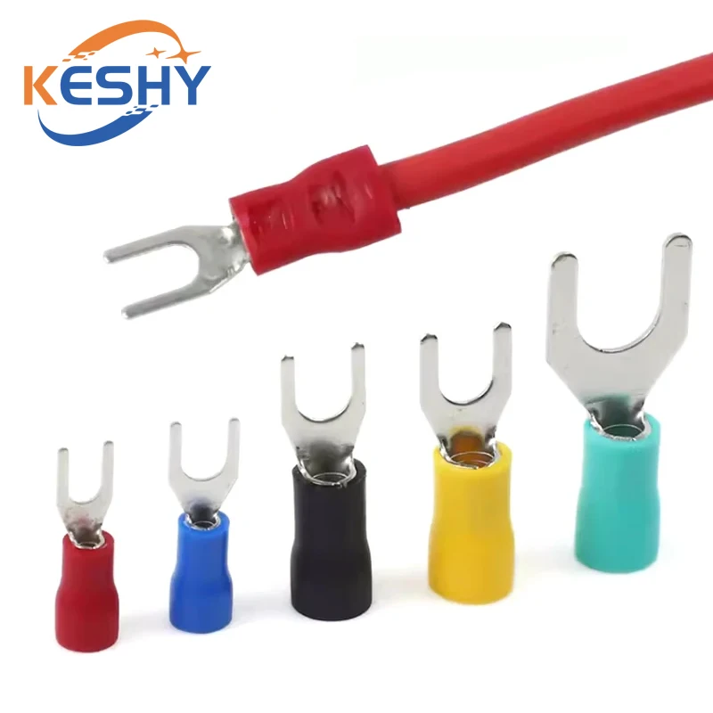20PCS SV1.25 SV2 Wire Spring Terminal U Y Shape SV Type Fork Insulate Ferrules Block Spade Cold Press Cable End Crimp Connector