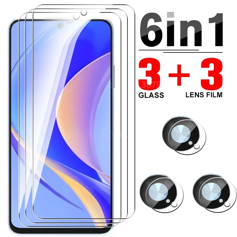 6In1 Camera Lens Protective Film Tempered Glass Case For Huawei Y90 Nova Y 90 90Y 6.7Inch Screen Cover